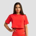Dámske tričko Cropped Limitless Hot Red - GymBeam, veľkosť XL, veľkosť oblečenia XL