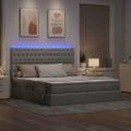 vidaXL LED úložná posteľ s matracom Svetlosivá 180 x 200 cm Látka