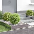 vidaXL Obrubník trávnika 4 ks 60 x 60 x 20 cm Oceľ Strieborná