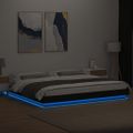 vidaXL Rám postele s LED svetlami čierny 180x200 cm kompozitné drevo