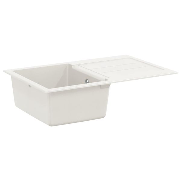 vidaXL Drez Biela 780 x 500 mm 80% Kvárc a 20% Živica