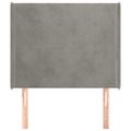 vidaXL Čelo postele so záhybmi bledosivé 93x16x118/128 cm zamat