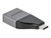 Adaptér DisplayPort - USB-C (M) do DisplayPort (F) - USB 3.2 Gen 1 / DisplayPort 1.2 - podpora 4K60 Hz (3840 x 2160) - šedá