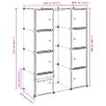 vidaXL Modulárna skrinka s 9 priečinkami 109x36,5x143 cm, biela