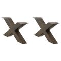 vidaXL Nohy konferenčného stolíka v tvare X, 2 ks, prírodná oceľ, 70 x (30-31) cm, oceľ