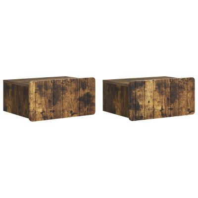 vidaXL Nástenná nočná skrinka 2 pcs Dymový dub 49 x 34,5 x 24 cm