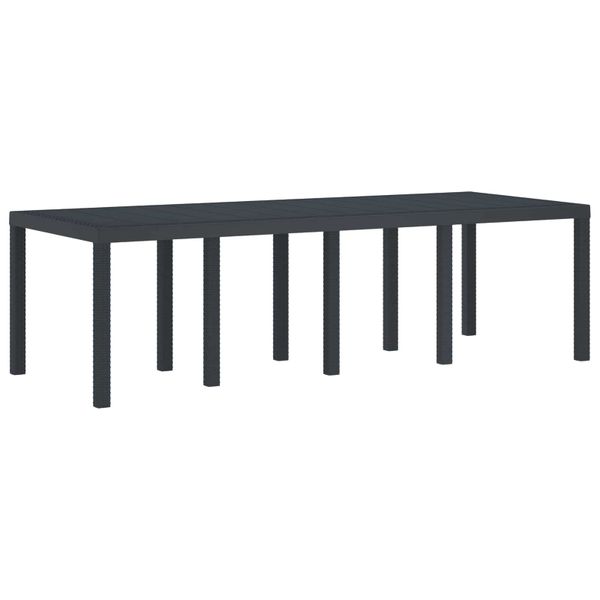 vidaXL Záhradný stôl Antracit 250 x 100 x 73 cm polyratan