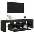vidaXL TV skrinka s LED svetlami, lesklá čierna 140x36,5x40 cm