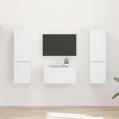 vidaXL Zostava TV skriniek 5 pcs Biela Kompozitné drevo