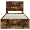 vidaXL Rám postele Dymová dub 100 x 200 cm Inžinierske drevo