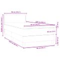 vidaXL Posteľný rám boxsping s matracom bledosivý 90x220 cm zamat