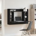 vidaXL Nástenný stolík čierny 105x48x75 cm kompozitné drevo