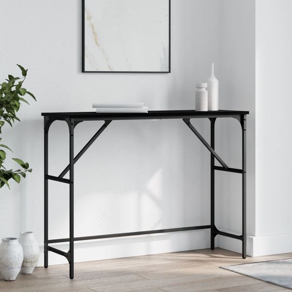 vidaXL Konzolový stolík čierny 100x32x75 cm kompozitné drevo