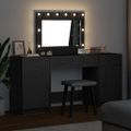 vidaXL Toaletný stolík 3 ks Čierna 78,5 x 41 x 135 cm Kompozitné drevo
