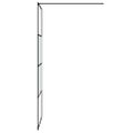 vidaXL Sprchová zástena čierna 80x195 cm polopriehľadné ESG sklo