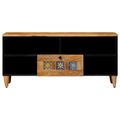 vidaXL TV skrinka Prírodná 100 x 33 x 46 cm Masívne mango drevo
