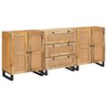 vidaXL Servírovacia skriňa 3 ks 180 x 33 x 75 cm Masívne mango drevo
