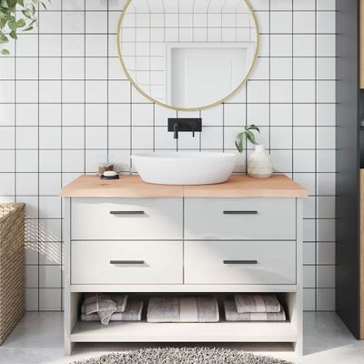 vidaXL Kúpeľňová doska 120x50x(2-4) cm neošetrený masív