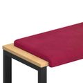 vidaXL Vankúš na lavičku Zamat Víno červené Hĺbka 35 cm