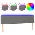 vidaXL Čelo postele s LED tmavosivé 160x5x78/88 cm látka
