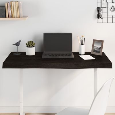 vidaXL Stolová doska tmavohnedá 100x40x(2-6) cm ošetrený dubový masív