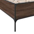 vidaXL Posteľný rám hnedý dub 140x190 cm kompozitné drevo a kov