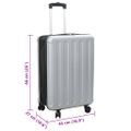 vidaXL Kufor so zámkom Strieborná 43 x 27 x 66 cm ABS plast
