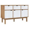 vidaXL Komoda OTTA, hnedo biela 114x43x73,5 cm, borovicový masív