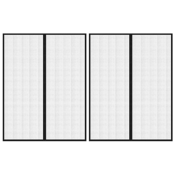 vidaXL Závesy proti hmyzu s magnetickými blokmi 2 ks čierne 230x160 cm