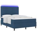 vidaXL Posteľ s pružinovým rámom s matracmi Modrá 140 x 190 cm látka