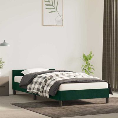 vidaXL Posteľ bez matraca tmavozelený 90x190 cm zamat