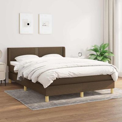 vidaXL Boxspring posteľ s matracom tmavohnedá 140x200 cm látka