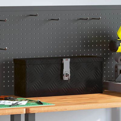 vidaXL Úložný box čierny 50x15x20,5 cm hliníkový