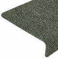 vidaXL Schodové rohože, samolepiace, 15 ks, 65x21x4 cm, zelené, s obdĺžnikovým okrajom