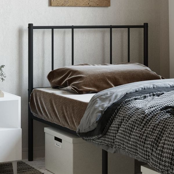 vidaXL Kovové náhradné čelo postele čierne 75 cm