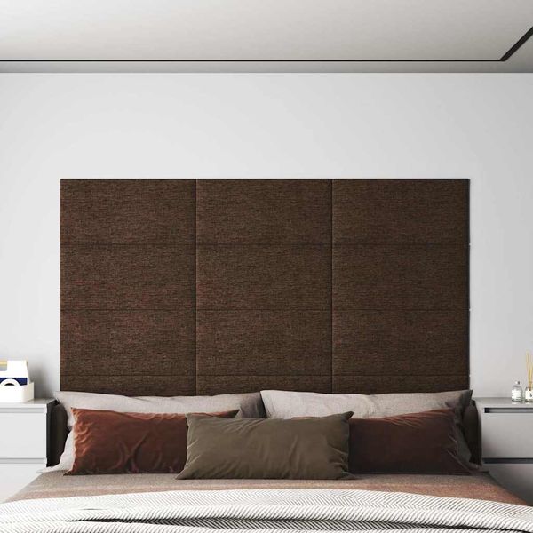 vidaXL Nástenné panely 12 ks hnedé 60x30 cm látka 2,16 m²