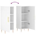 vidaXL Komoda biela 34,5x34x90 cm spracované drevo
