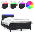 vidaXL Posteľný rám boxspring s matracom a LED čierny 120x210 cm zamat