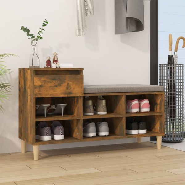 vidaXL Botník dymový dub 102x36x60 cm spracované drevo
