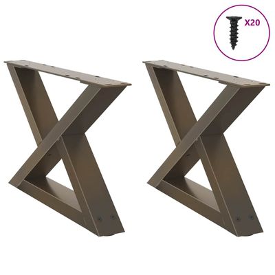 vidaXL Nohy konferenčného stolíka 2 ks, prírodná oceľ, 60 x (30-31,3) cm, oceľ