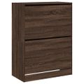 vidaXL Botník s 2 výklopnými zásuvkami hnedý dub 80x42x108 cm