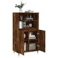 vidaXL Vysoká skrinka dymový dub 60x36x110 cm spracované drevo