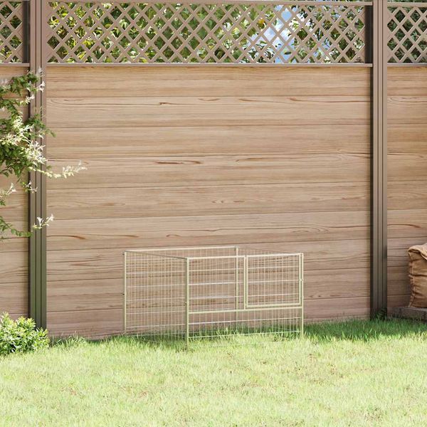vidaXL Koterec pre psa strieborný 100x100x70 cm oceľ
