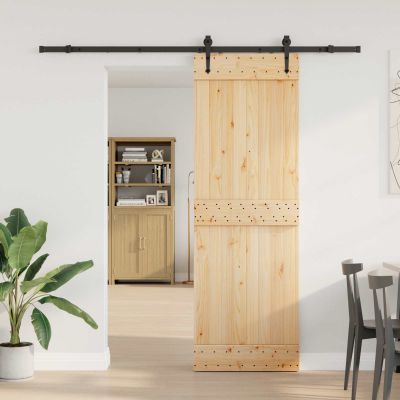 vidaXL Posuvné dvere NARVIK Prírodná a čierna 70 x 210 cm (213,5 cm)