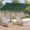 vidaXL Slnečník 351 x 250 x 260 cm Polyester a hliník Zelená