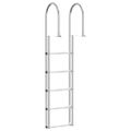 vidaXL 5-stupňový žebřík na docks Strieborná 45 ×11,5 ×190 cm Hliník