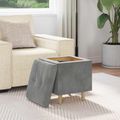 vidaXL Ottoman s Úložným Priestorom Tmavo šedá 40 x 40 x 45 cm Zamat