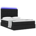 vidaXL LED úložná posteľ s matracom Čierna 140 x 190 cm Látka
