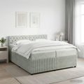 vidaXL Posteľ boxspring s matracom Svetlosivá 200 x 200 cm Zamat