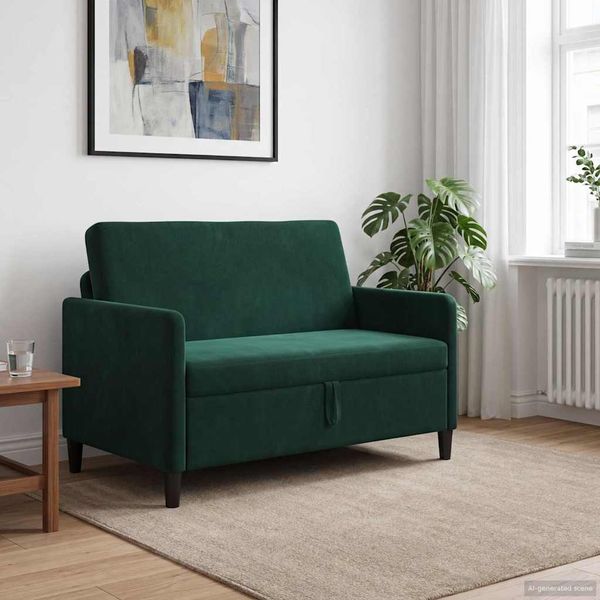 vidaXL Sofa s úložným priestorom Tmavozelená 122 x 78 x 87 cm